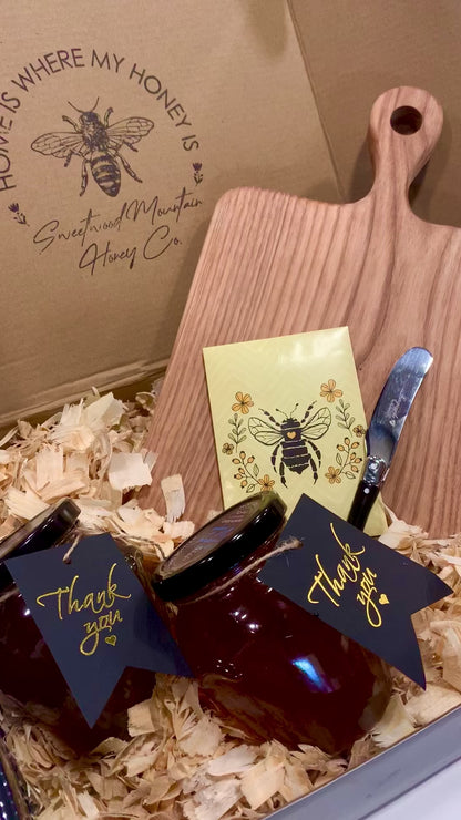 Premium Estate 2XHoney and Charcuterie / Cheese Board Gift Box + Honey Spreader Bonus